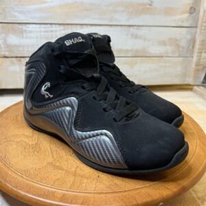 Shaq Boys Basketball Shoes Black Gray SQA11B069A-9 Round Toe High Top Lace Up 6M